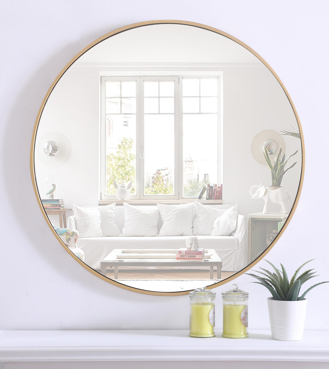 Metal Frame Round Mirror II by Elegant - view 80