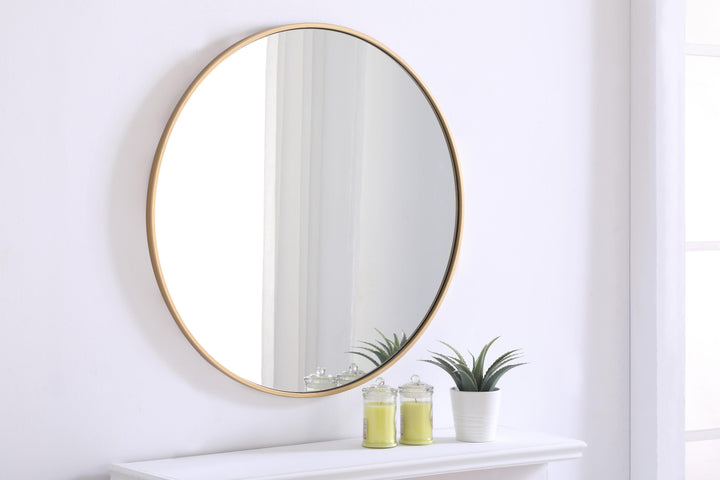 Metal Frame Round Mirror II by Elegant - view 82