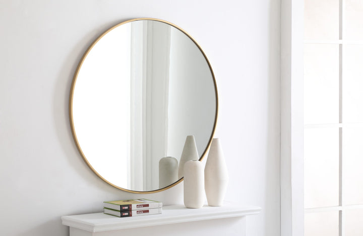 Metal Frame Round Mirror II by Elegant - view 100