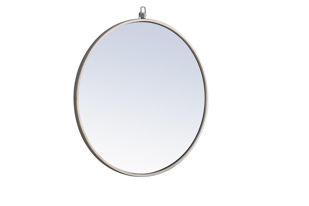 Metal Frame Round Mirror with Decorative Hook by Elegant - view 43