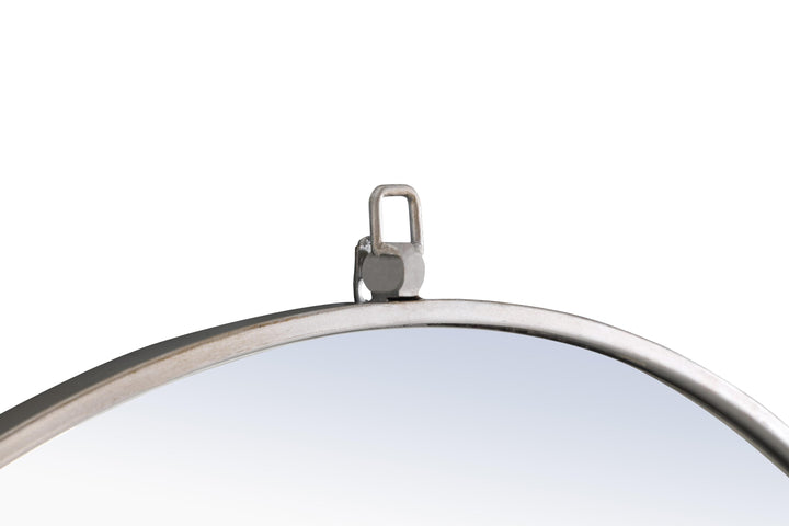 Metal Frame Round Mirror with Decorative Hook by Elegant - view 44
