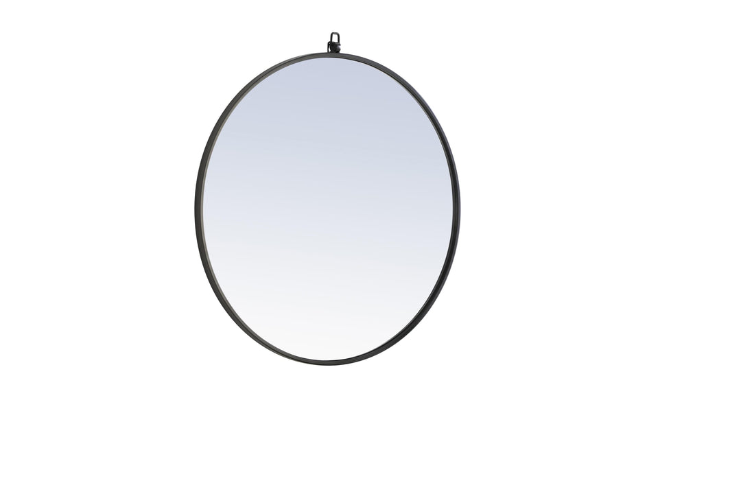 Metal Frame Round Mirror with Decorative Hook by Elegant - view 49