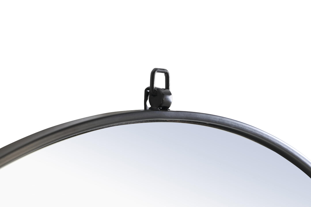 Metal Frame Round Mirror with Decorative Hook by Elegant - view 50
