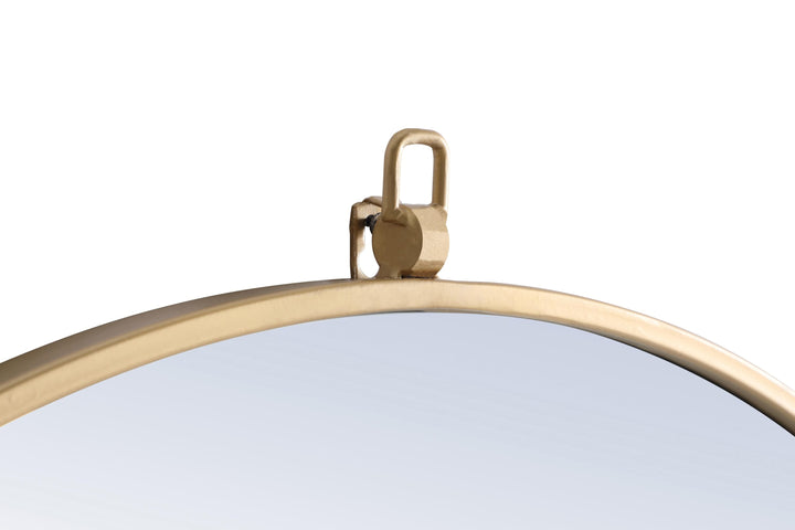 Metal Frame Round Mirror with Decorative Hook by Elegant - view 56
