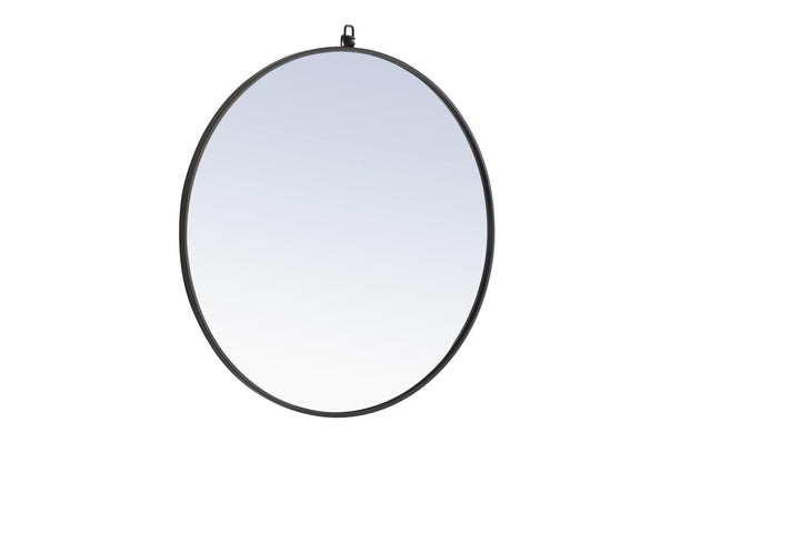 Metal Frame Round Mirror with Decorative Hook by Elegant - view 62