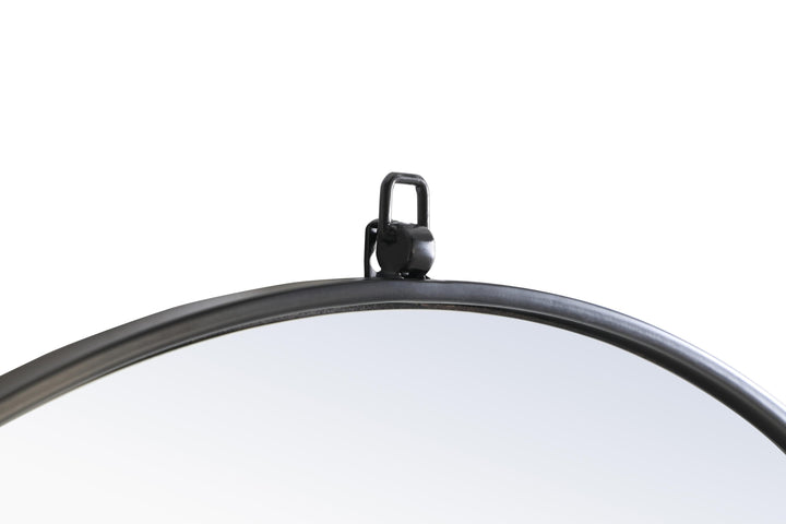 Metal Frame Round Mirror with Decorative Hook by Elegant - view 63