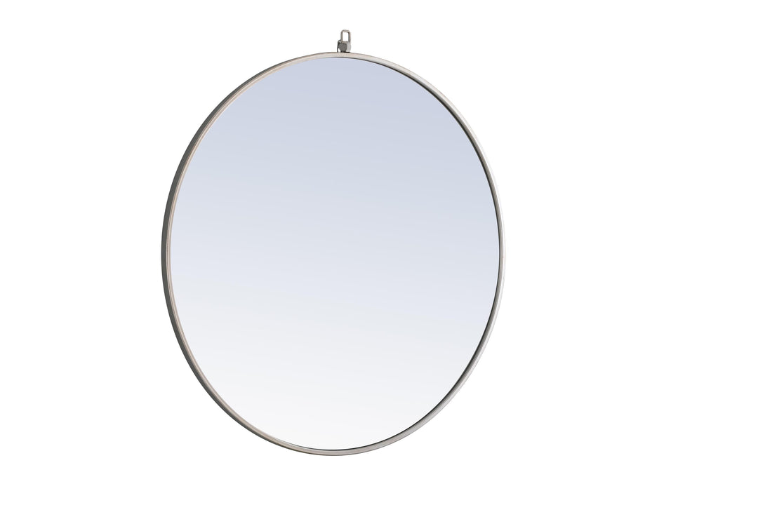 Metal Frame Round Mirror with Decorative Hook by Elegant - view 74