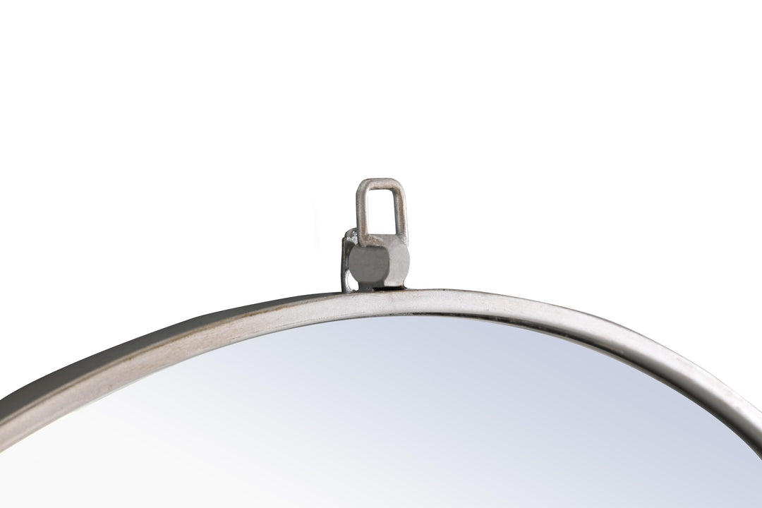 Metal Frame Round Mirror with Decorative Hook by Elegant - view 75