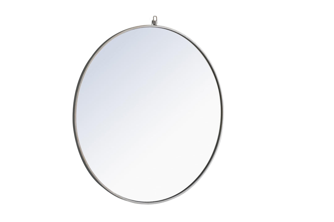 Metal Frame Round Mirror with Decorative Hook by Elegant - view 92