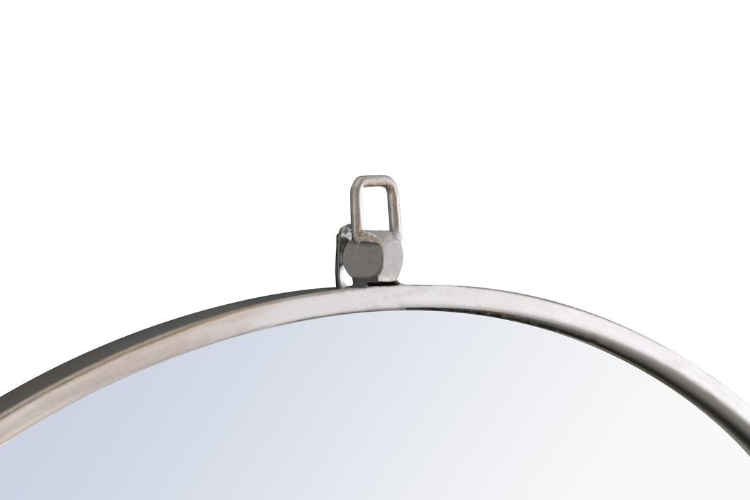Metal Frame Round Mirror with Decorative Hook by Elegant - view 93