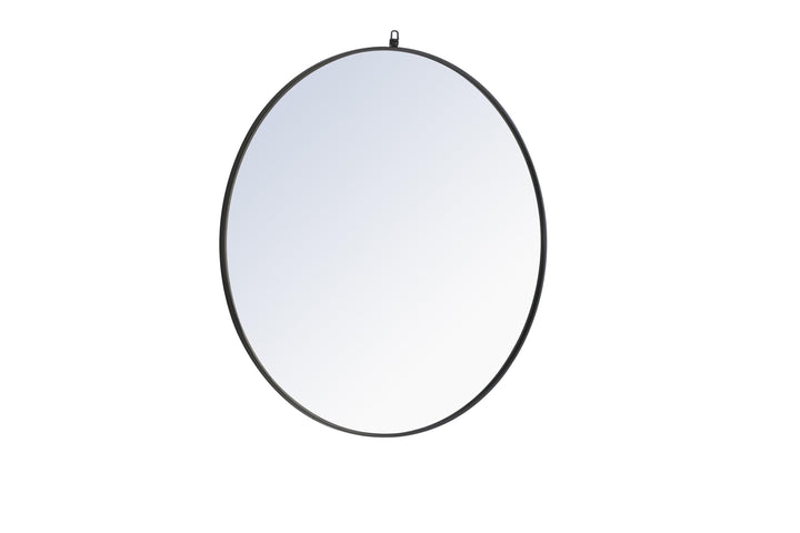 Metal Frame Round Mirror with Decorative Hook by Elegant - view 116