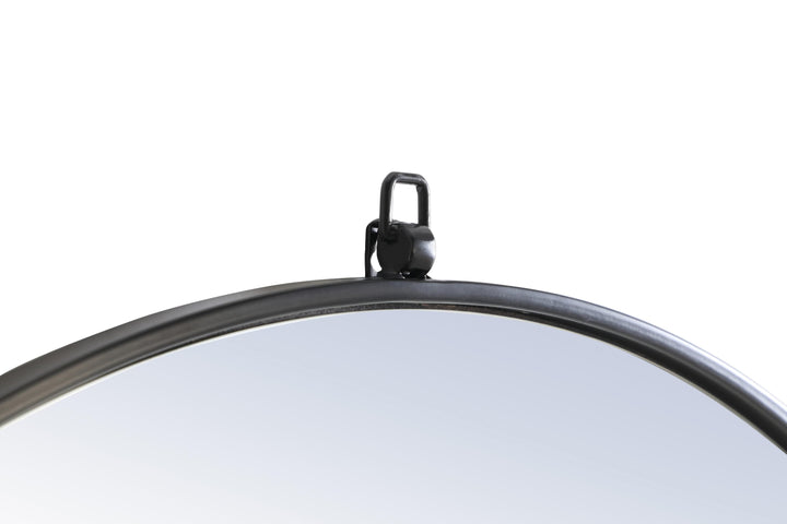 Metal Frame Round Mirror with Decorative Hook by Elegant - view 117