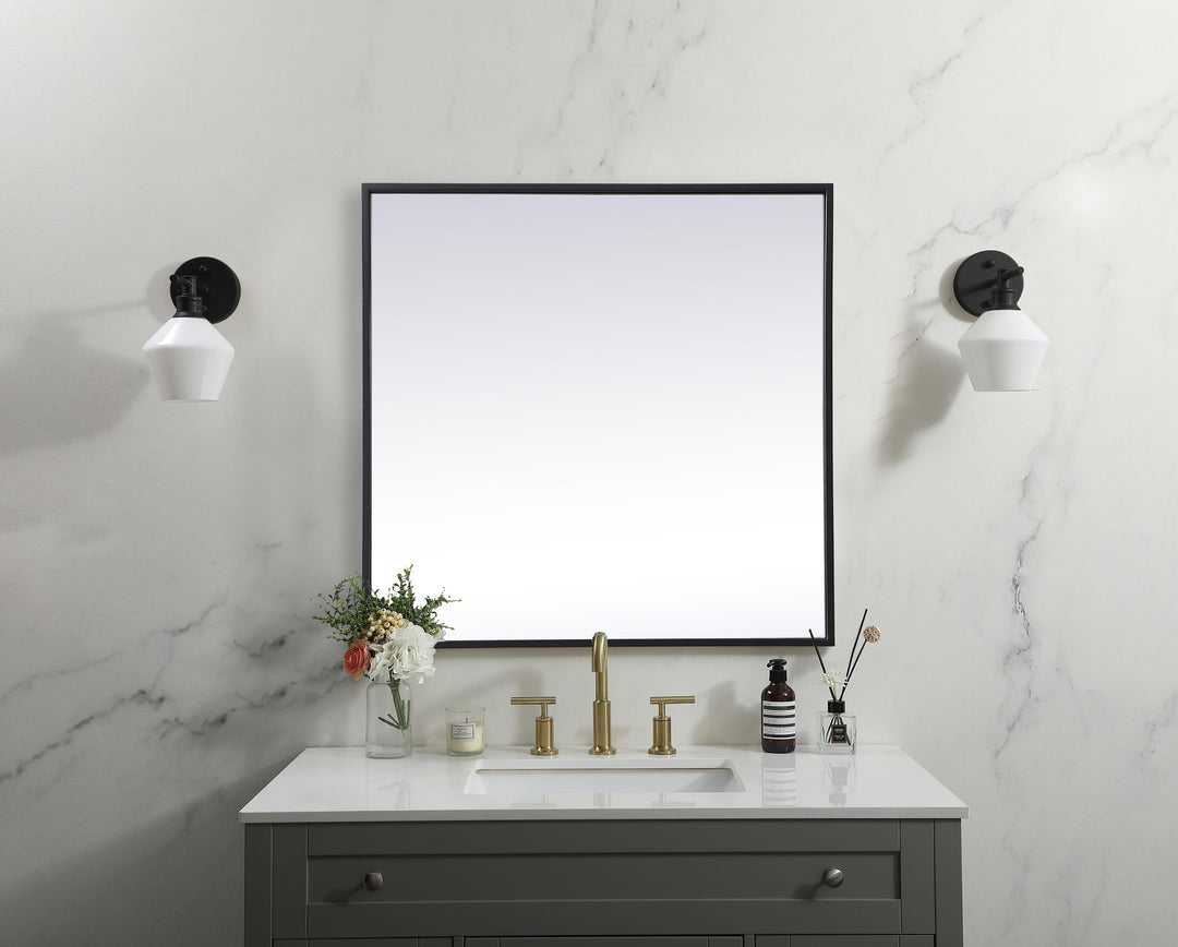 Metal Frame Square Mirror by Elegant - view 2