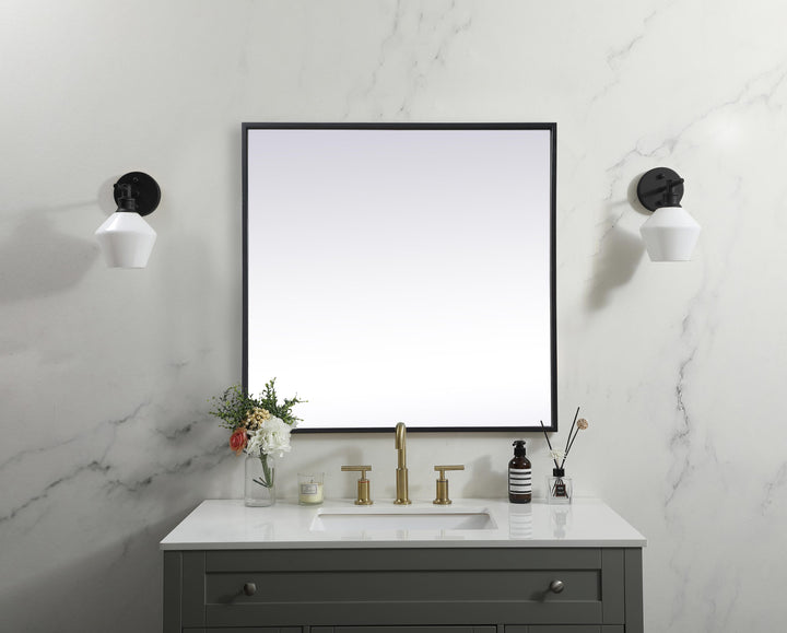 Metal Frame Square Mirror by Elegant - view 2