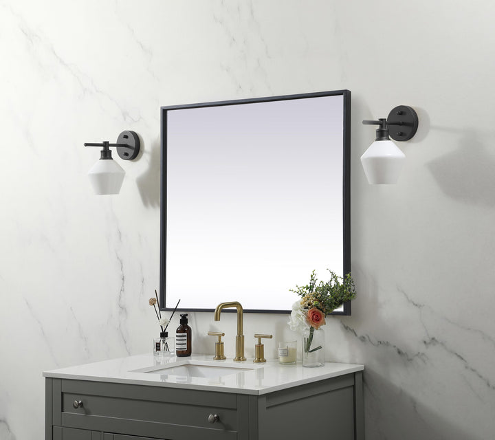 Metal Frame Square Mirror by Elegant - view 3