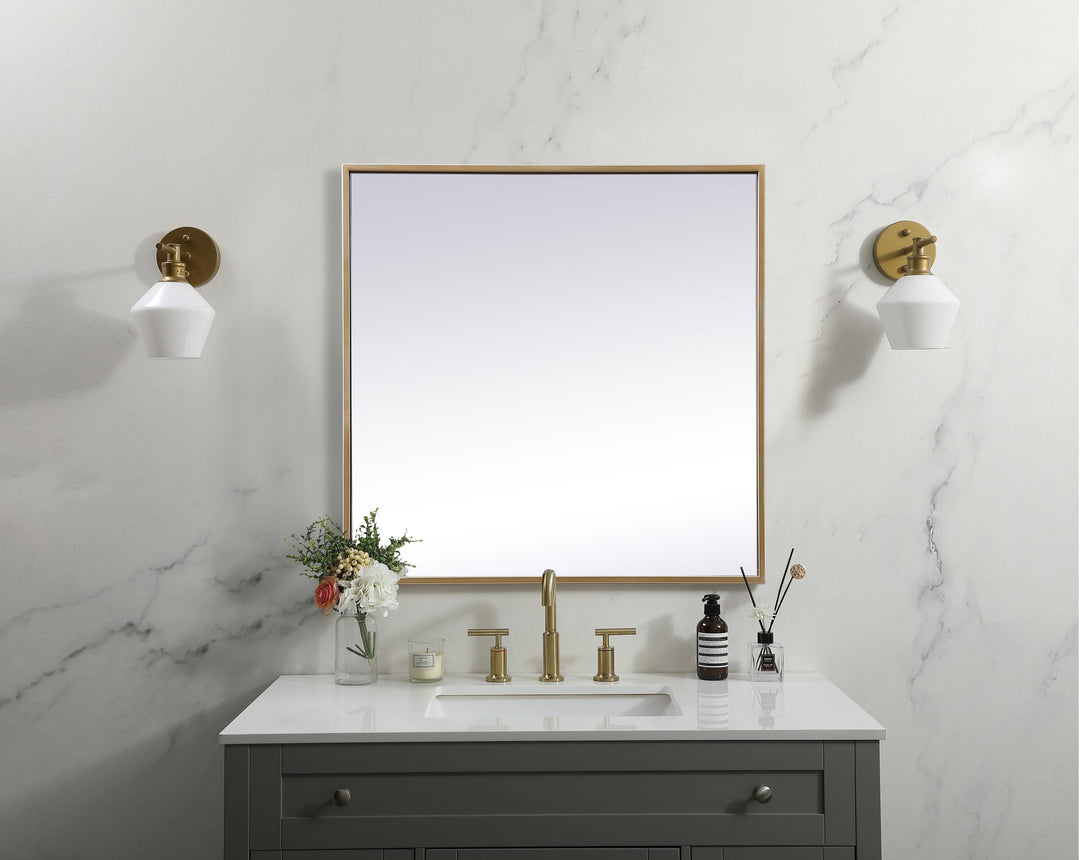 Metal Frame Square Mirror by Elegant - view 8