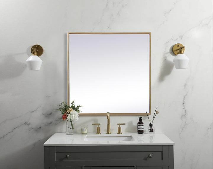 Metal Frame Square Mirror by Elegant - view 8