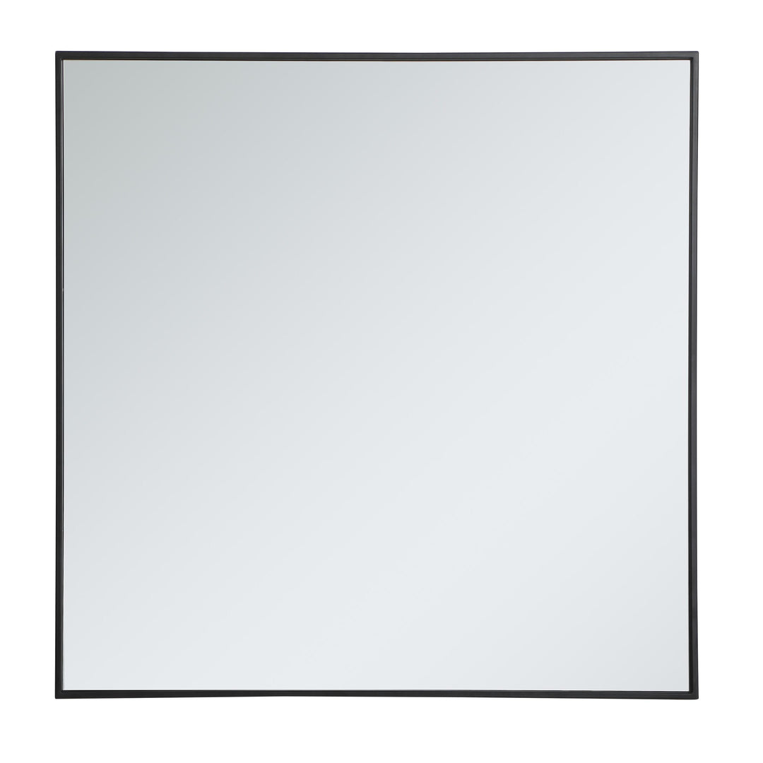 Metal Frame Square Mirror II in Black by Elegant