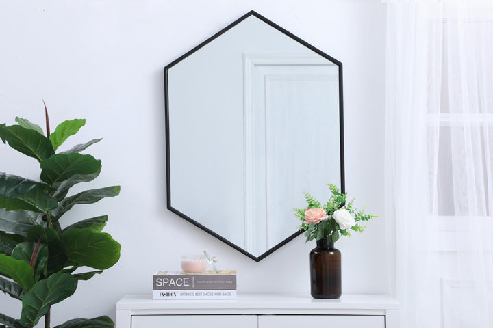 Metal Frame Hexagon Mirror by Elegant - view 2