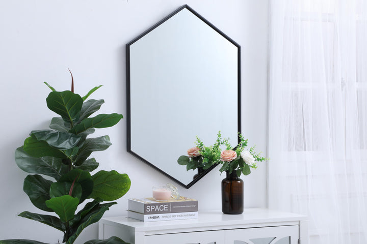 Metal Frame Hexagon Mirror by Elegant - view 3