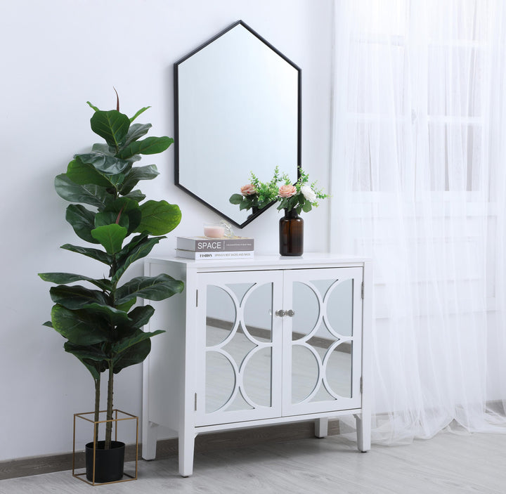 Metal Frame Hexagon Mirror by Elegant - view 4