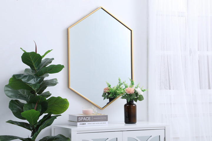 Metal Frame Hexagon Mirror by Elegant - view 9