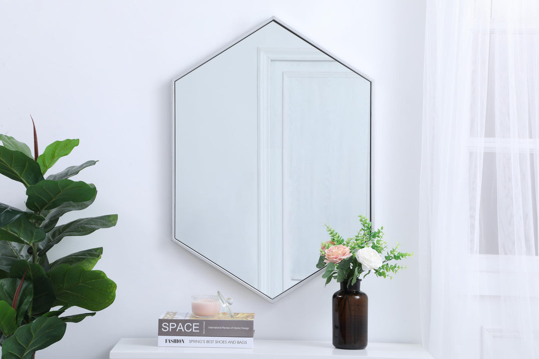 Metal Frame Hexagon Mirror by Elegant - view 14