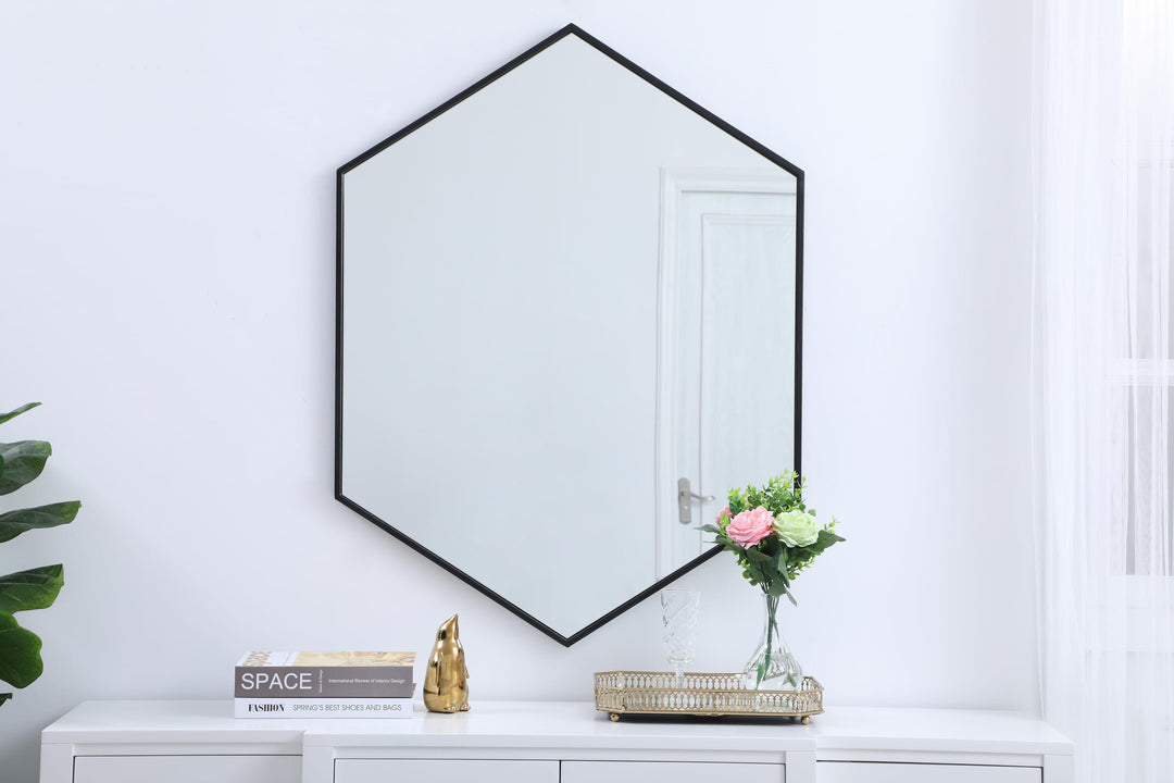 Metal Frame Hexagon Mirror by Elegant - view 20