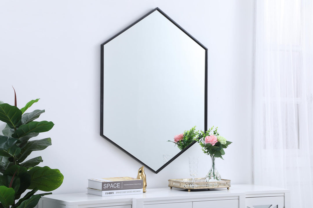Metal Frame Hexagon Mirror by Elegant - view 21