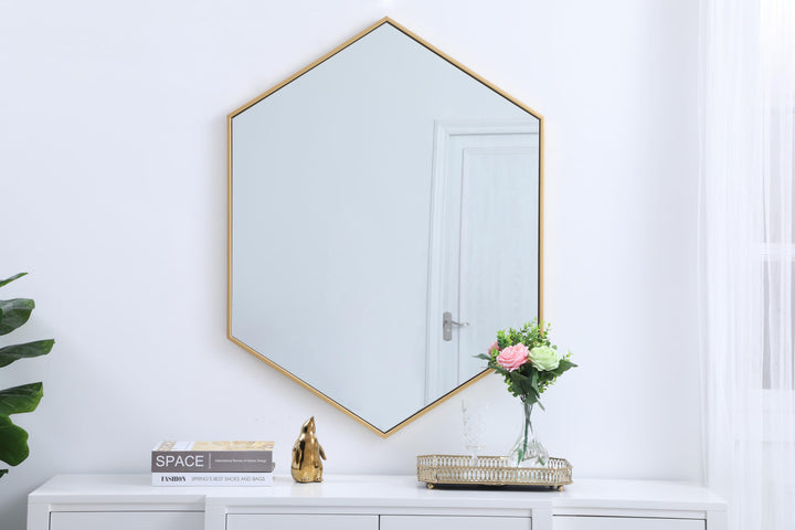 Metal Frame Hexagon Mirror by Elegant - view 26