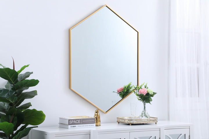 Metal Frame Hexagon Mirror by Elegant - view 27