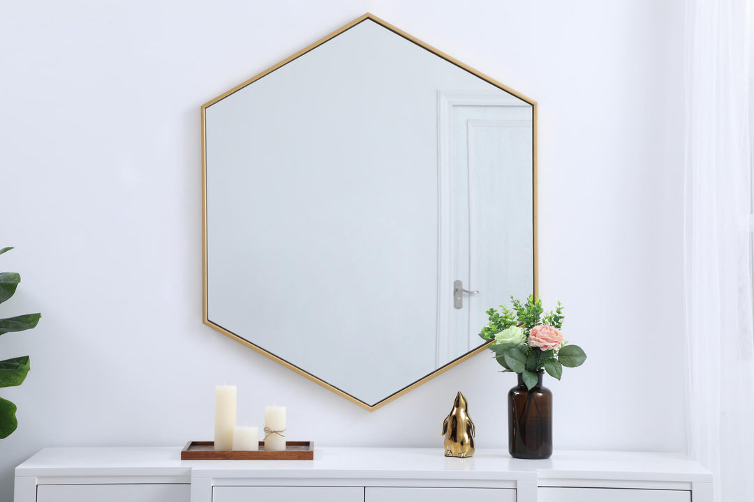 Metal Frame Hexagon Mirror by Elegant - view 44