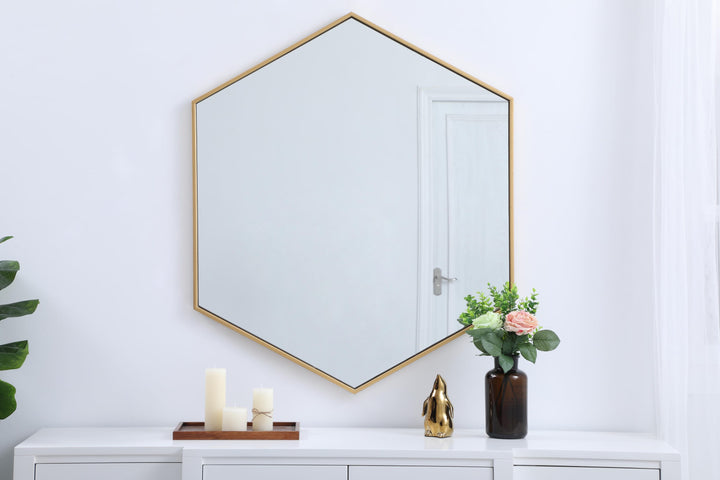 Metal Frame Hexagon Mirror by Elegant - view 44