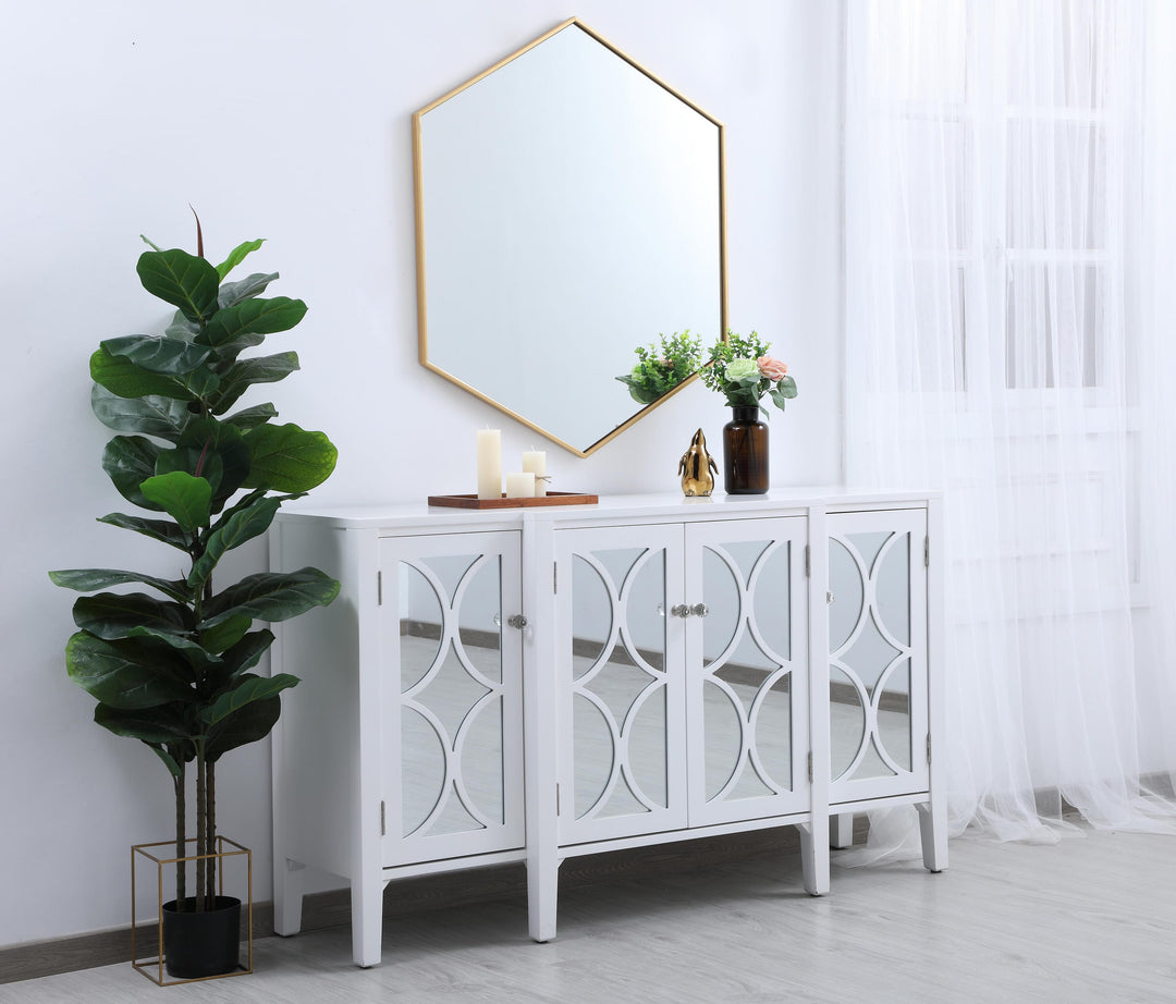 Metal Frame Hexagon Mirror by Elegant - view 46