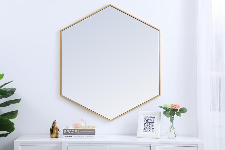 Metal Frame Hexagon Mirror by Elegant - view 62