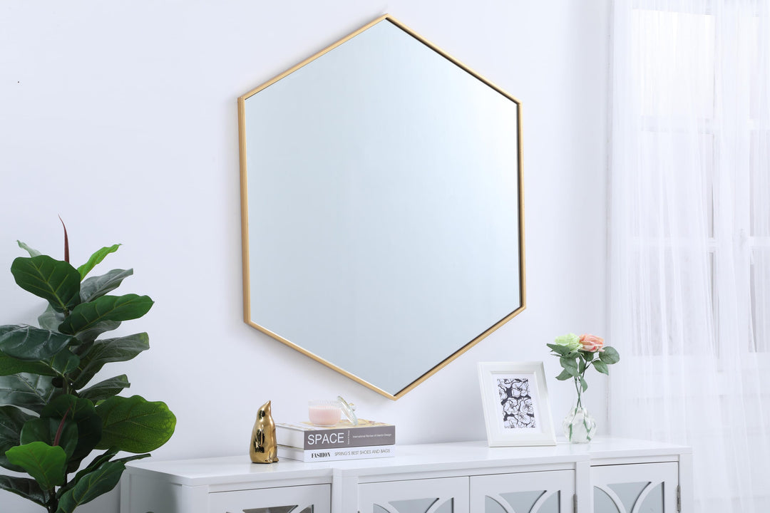 Metal Frame Hexagon Mirror by Elegant - view 63