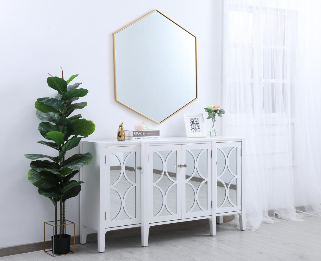 Metal Frame Hexagon Mirror by Elegant - view 64