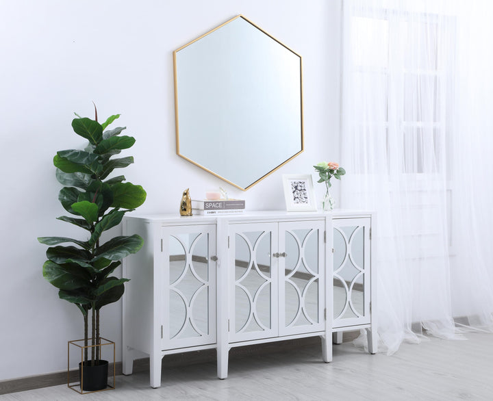 Metal Frame Hexagon Mirror by Elegant - view 64