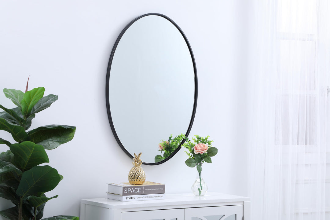 Metal Frame Oval Mirror III by Elegant - view 3