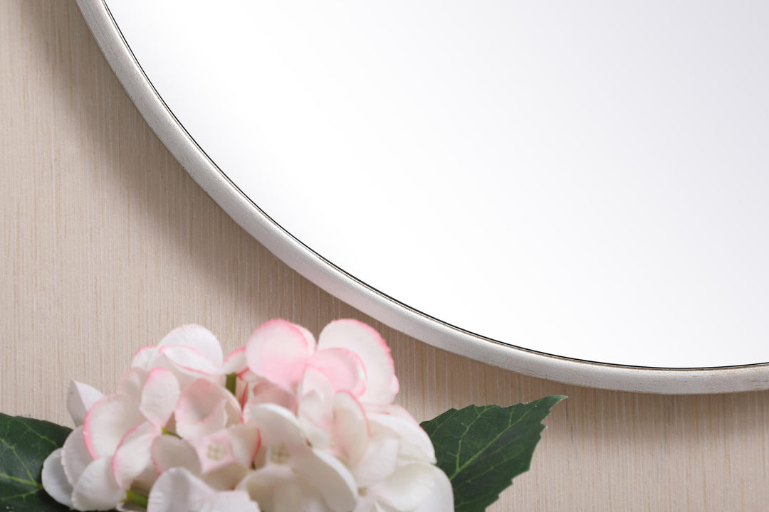 Metal Frame Round Mirror with Decorative Hook by Elegant - view 16