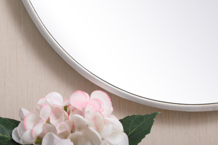 Metal Frame Round Mirror with Decorative Hook by Elegant - view 16