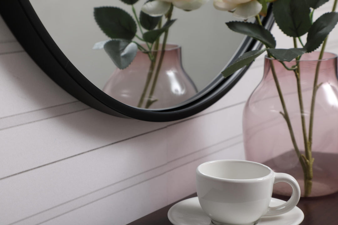 Metal Frame Round Mirror with Decorative Hook by Elegant - view 23