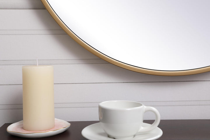 Metal Frame Round Mirror with Decorative Hook by Elegant - view 28