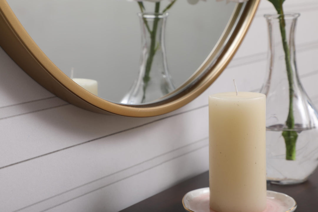 Metal Frame Round Mirror with Decorative Hook by Elegant - view 29