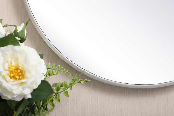 Metal Frame Round Mirror with Decorative Hook by Elegant - view 34
