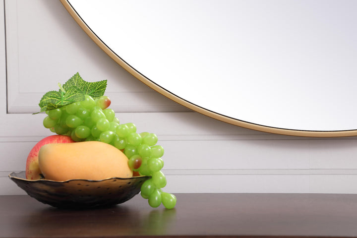Metal Frame Round Mirror with Decorative Hook by Elegant - view 103