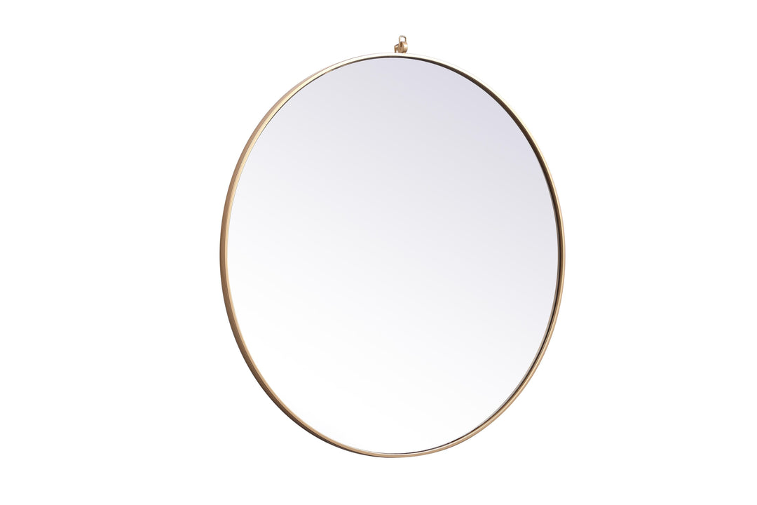 Metal Frame Round Mirror with Decorative Hook by Elegant - view 105