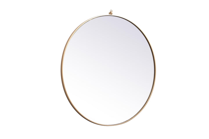 Metal Frame Round Mirror with Decorative Hook by Elegant - view 105