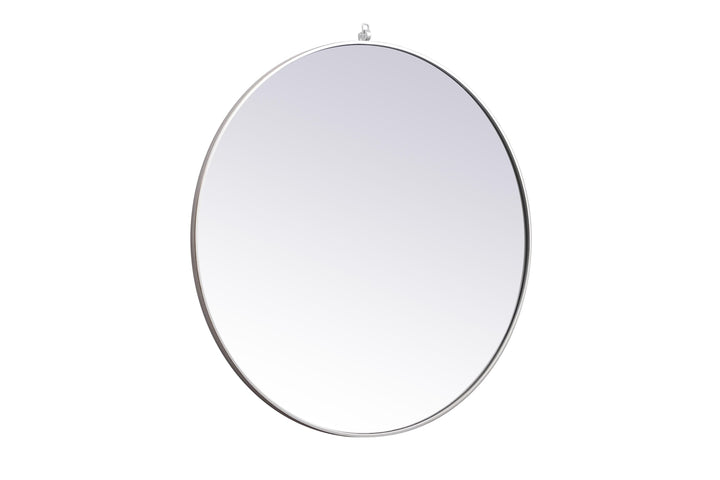 Metal Frame Round Mirror with Decorative Hook by Elegant - view 111