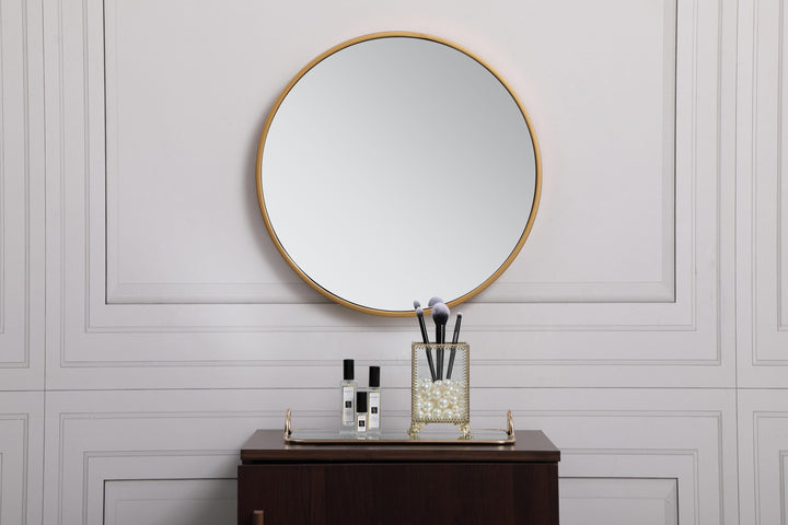 Metal Frame Round Mirror II by Elegant - view 8